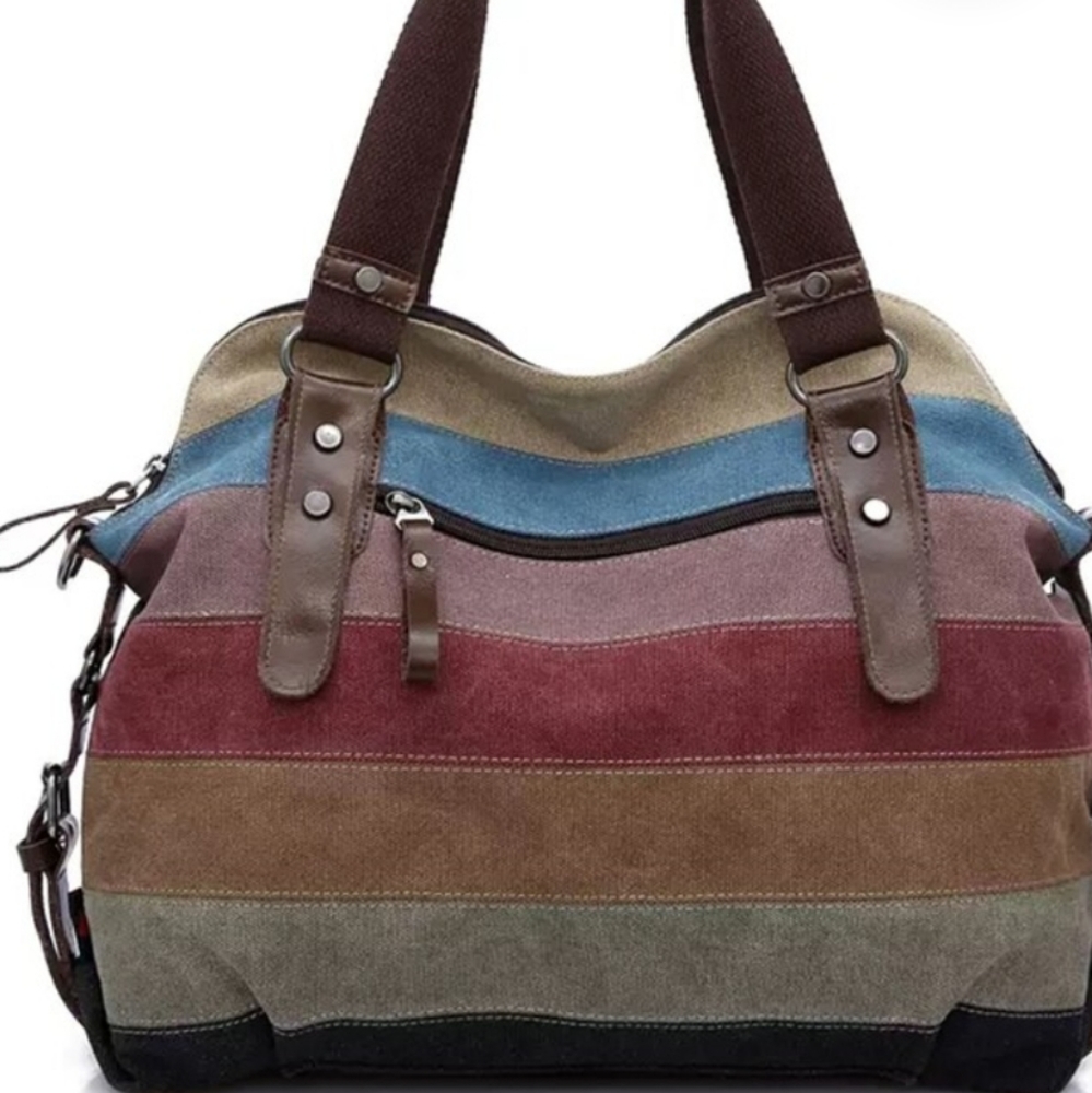 Canvas Colorblock Basic Bag Everyday Bag Travel - image 3
